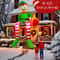 Christmas Inflatable Sitting Elf Builtin LED Outdoor Beam Roof Tree Party Yard Decoration 2