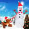 Christmas Inflatable Dog Bites Snowman Scarf Glowing LED Lamp Cartoon Model Decoration Outdoor Lawn