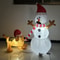 Christmas Inflatable Dog Bites Snowman Scarf Glowing LED Lamp Cartoon Model Decoration Outdoor Lawn