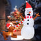 Christmas Inflatable Dog Bites Snowman Scarf Glowing LED Lamp Cartoon Model Decoration Outdoor Lawn