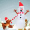 Christmas Inflatable Dog Bites Snowman Scarf Glowing LED Lamp Cartoon Model Decoration Outdoor Lawn