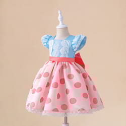 baby girl dot princess party dress, 1st birthday, baptism tutu dress, fluffy pleated summer gown infant costume