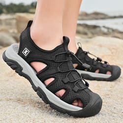 casual summer mens sandals, breathable beach slippers, outdoor light non-slip hiking shoes, quick dry wading shoes