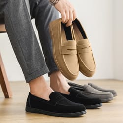 mens slip on loafers, lightweight breathable comfort outdoor flats with soft non slip sole, hot sale casual preppy
