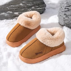 luxury fluffy womens slippers & plush designer ankle boots, cozy indoor fuzzy fur winter shoes for women