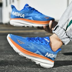 luxury men's running shoes, non-slip, breathable mesh with cushioning support for outdoor activities