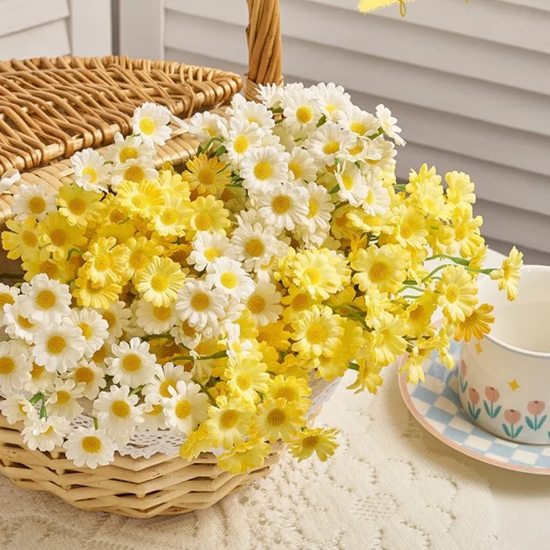 Artificial Small Daisy Bouquet Fake Daisy Flowers For Wedding Party Table Decoration DIY Home Decor 4