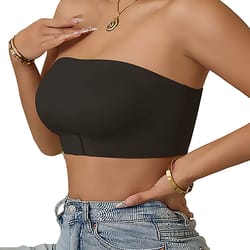 women's strapless no padding seamless bra, sexy comfortable push up vest top, anti-slip front button underwear for women