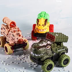 t-rex dinosaur transport truck, pull back car toys with dino figures for toddlers