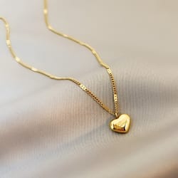 ms simple fashion peach, gold-color necklace, collarbone chain holiday gifts, heart engraved love