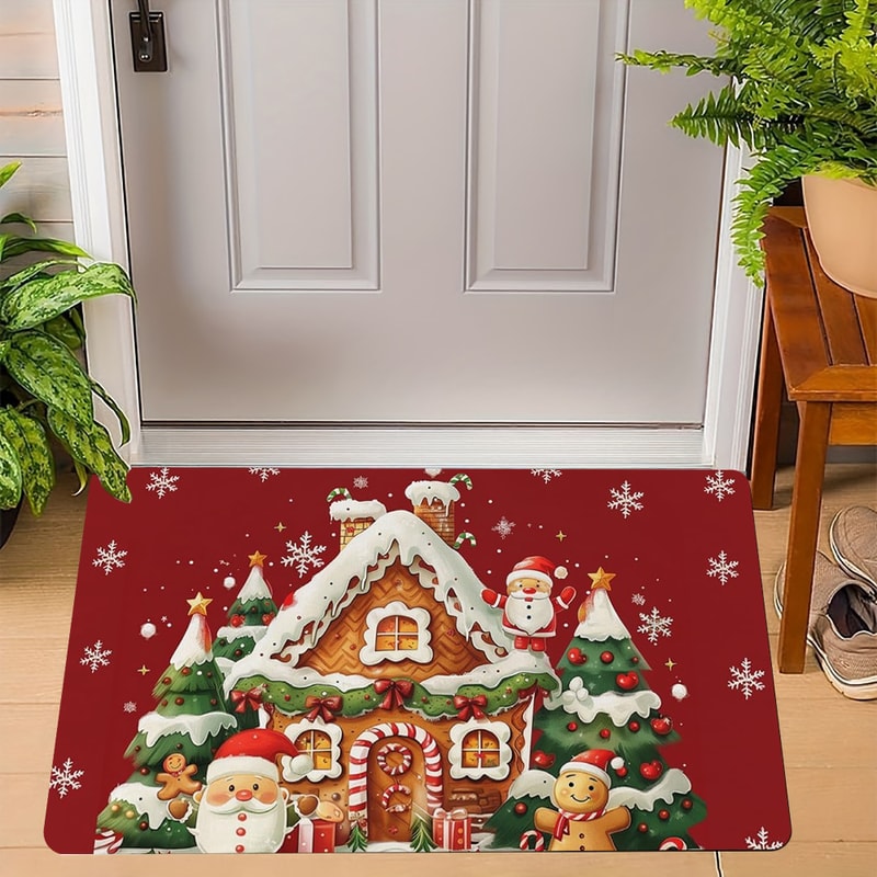 Christmas Welcome Entrance Doormat Home Decor Carpet Indoor Outdoor Floor Mat Living Room Bedroom B
