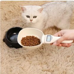 Pet Dog Food Scale Spoon LCD Display Cat Feeding Bowl Measuring Meter Pet Supplies Weighing Measuring Spoon Digital Disp