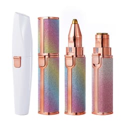 electric facial hair remover for women, rechargeable 2-in-1 epilator & eyebrow trimmer, portable & painless