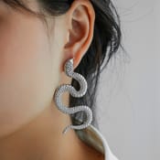 Zinc Alloy Snake Earrings Silver