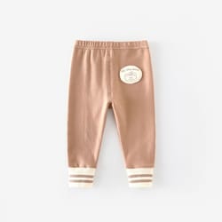 cartoon bear cat baby girls casual pants autumn kid patch leggings 9m-5t, loose korean stripe trousers everyday wear