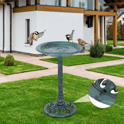 luxury bird bath garden decorative assembled verdigris bird feeder, outdoor patio backyard water bowl for birds