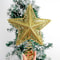 Glitter Gold Hollow Star Tree Topper, Christmas Tree Top, Elegant Xmas Party Decoration for Home, Perfect New Year Gift