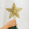 Glitter Gold Hollow Star Tree Topper, Christmas Tree Top, Elegant Xmas Party Decoration for Home, Perfect New Year Gift