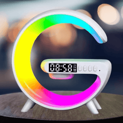 smart wake up light with wireless charging & bluetooth speaker for better mornings
