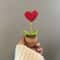 Handmade Knitted Flower Pot, Red Heart Shaped Planter, Valentine's Day Gift, Home Desktop Decor
