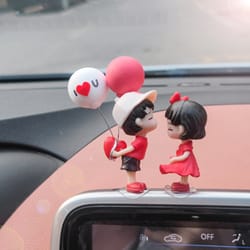Car Decoration Cute Cartoon Couples Action, Couple Cute Ornaments for Car, Cute Lovely Kiss Dashboard Decor