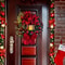 Elegant Pre Lit Christmas Wreath For Front Door Garland With LED Lantern And Large Bow For Holiday 1