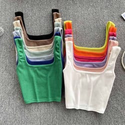 tank top women sexy backless y2k top slim fit bottoming blouse solid crop top sleeveless camis mujer