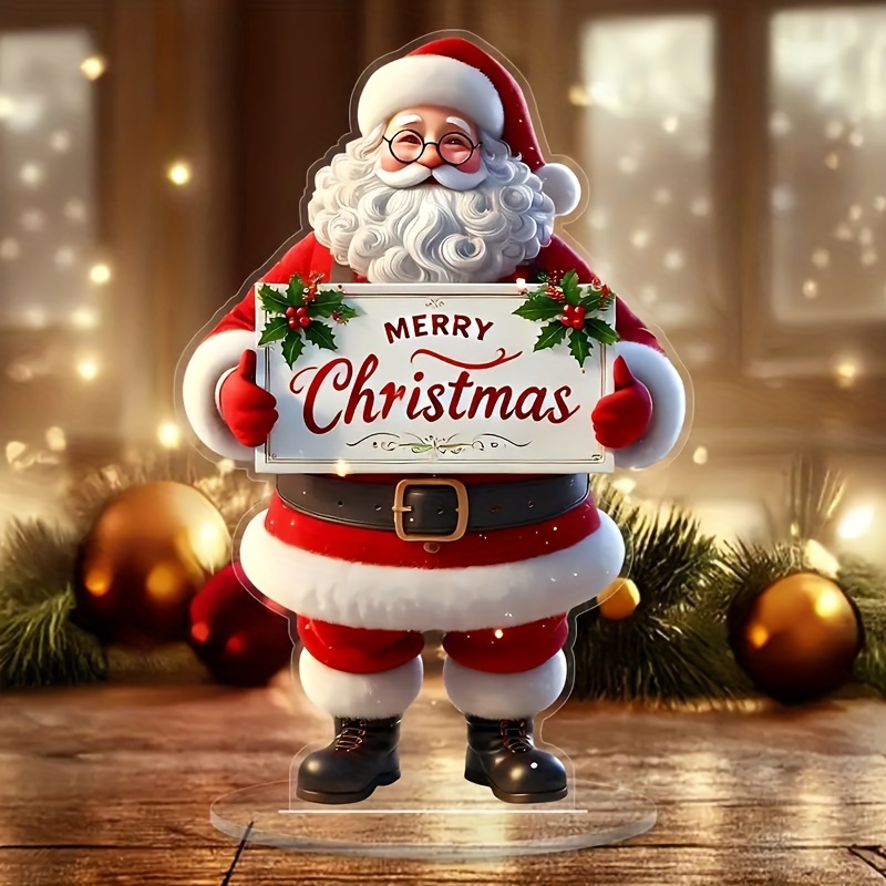 Decorative Art Style Christmas Display Board Acrylic Logo Decoration Multifunctional Festive Decor 0