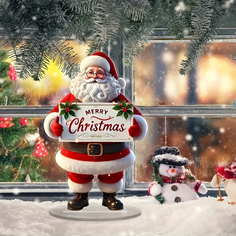 Decorative Art Style Christmas Display Board Acrylic Logo Decoration Multifunctional Festive Decor 1