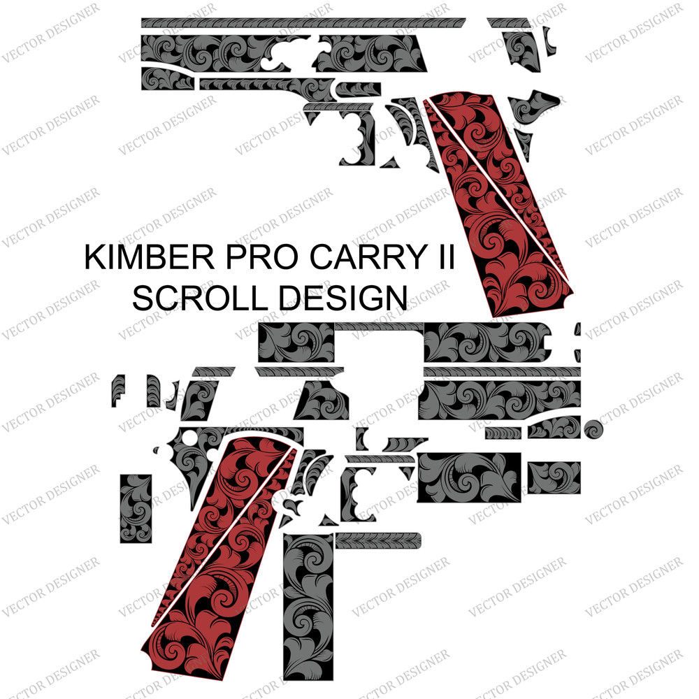 Firearms Laser Engraving Vector Kimber Pro Carry Ll Scroll Design 0