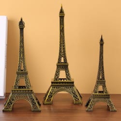metal eiffel tower statue, exquisite design architecture collectible, decorative ornament, home decor gift