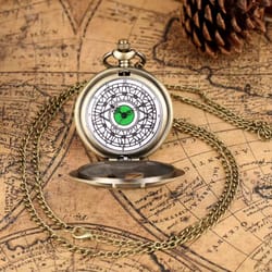 gift necklace chain pendant old clock quartz pocket watch for men and women