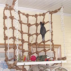 birds swing ladder toys, hemp rope net, pet parrot climbing ropes with hook, indoor bird chew play toy accessories
