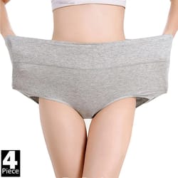 4-pack high waist cotton panties for women – slimming, comfortable, and breathable