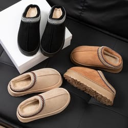winter plush women slippers anti slip thick sole warm indoor outdoor