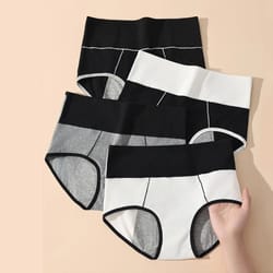 womens high waist leak proof period panties four pack cotton menstrual underwear