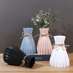 modern origami style plastic pleated flower vase