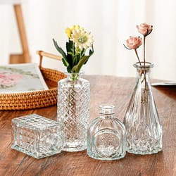 vintage french clear glass tabletop flower pitcher