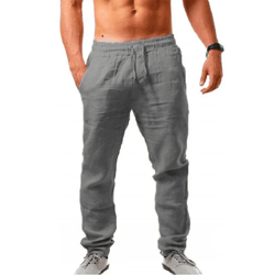 premium mens cotton linen autumn trousers breathable streetwear pants for comfort and style