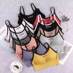 soft support cotton sports bra crop top