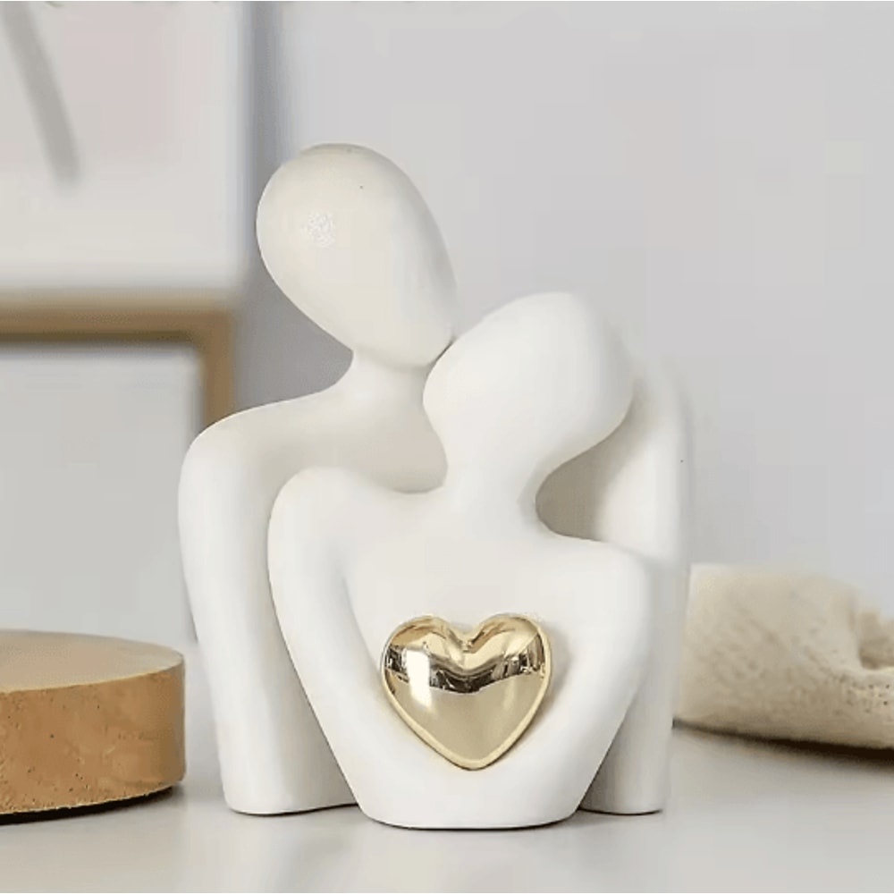 Romantic Couple Embrace Statue 3