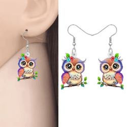 owlcharm big eyes dangle earrings