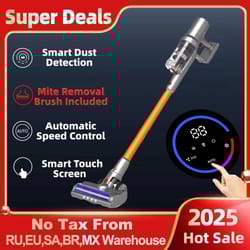 wireless handheld vacuum cleaner vc205 – cordless stick vacuum with 27000pa suction, smart dust sensor & touch screen