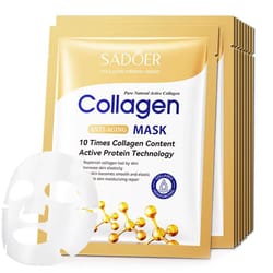 sadoer collagen face mask – firming, moisturizing & brightening sheet mask for radiant skin