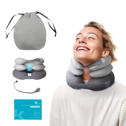 inflatable cervical neck traction device for decompression and neck support at home