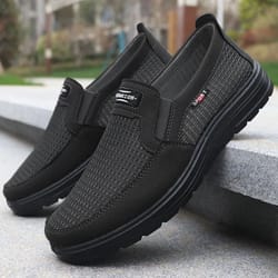 mens woven knitted running shoes lightweight breathable non slip sports shoes