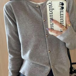 solid color knitted cardigan women long sleeve korean style
