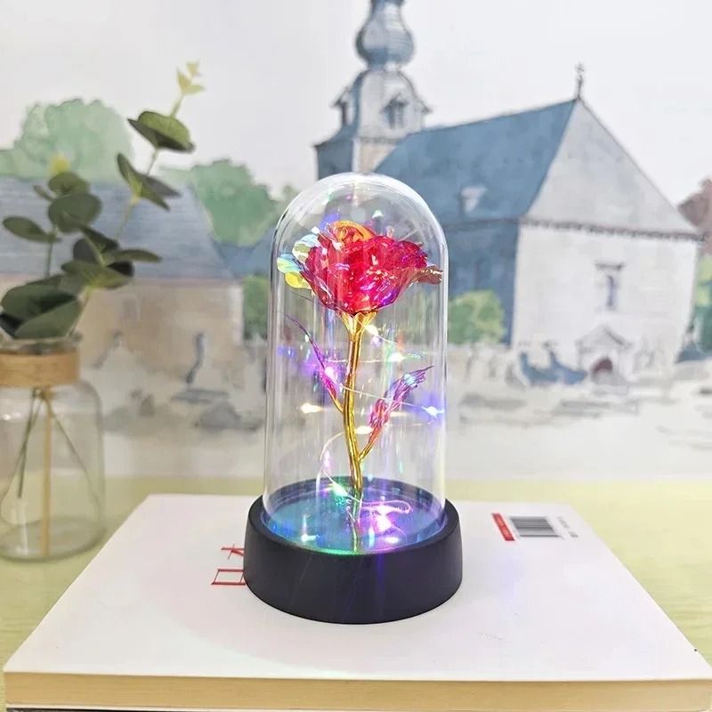 Artificial Rose Flower With LED Light Valentines Day Gift For Home Decor 13