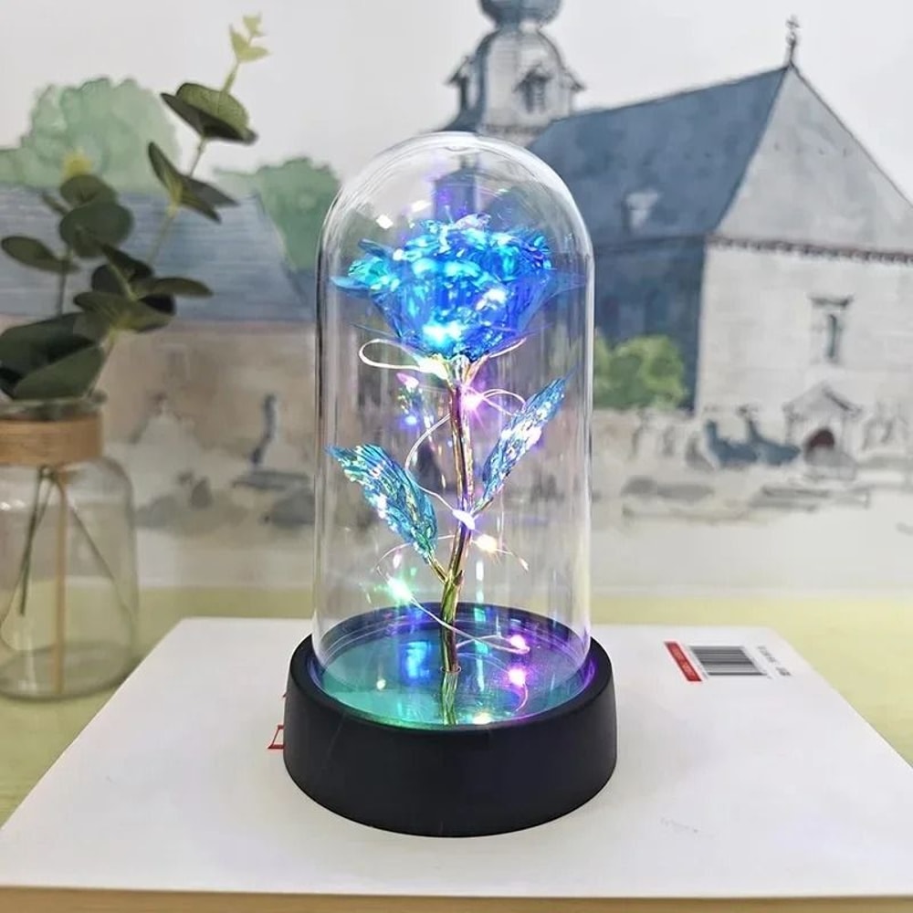 Artificial Rose Flower With LED Light Valentines Day Gift For Home Decor 16