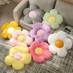 soft plush five petal flower cushion for bedroom decor and cozy seating